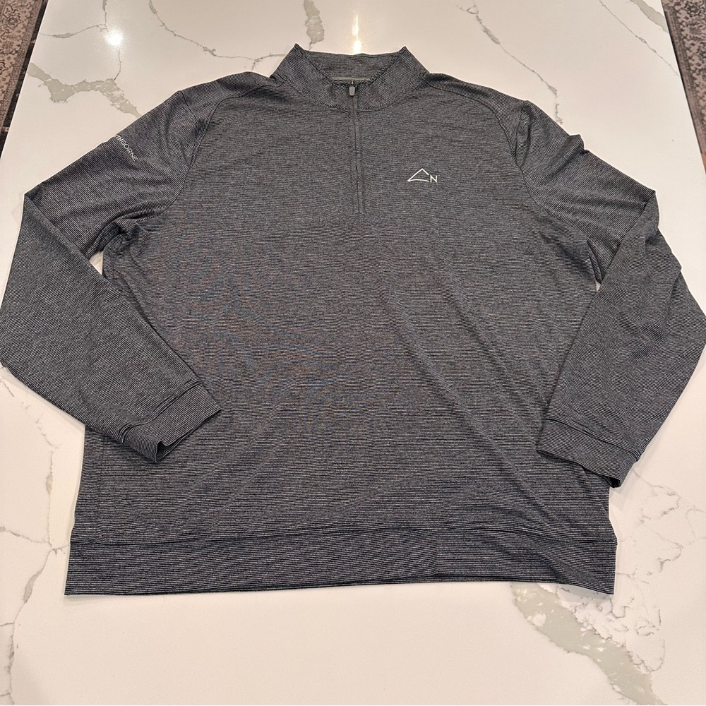 Johnnie-O Vaughn Shirt 1/4 Zip Black Men XL Lightweight Performance Outdoor Logo
